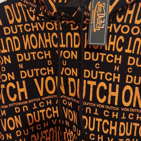 Orange and Black Von Dutch Hooded Sweatshirt size S Brand New with tag. - Picture 2 of 10